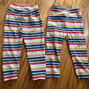 Twin 2T Hanna Andersson rainbow stripe leggings two pairs